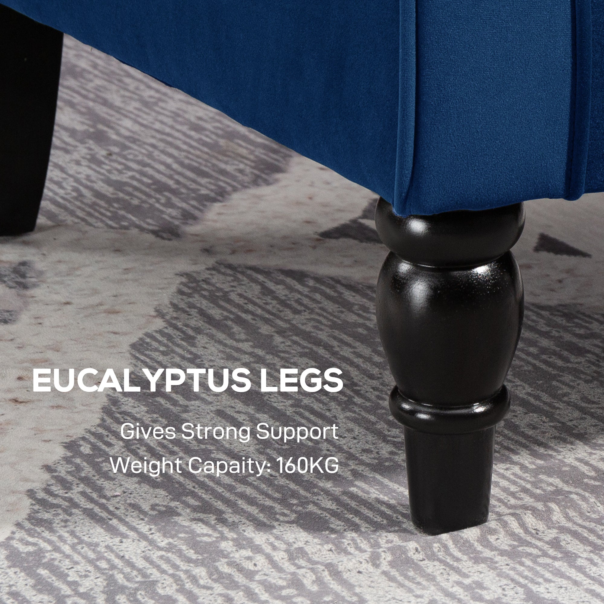 HOMCOM Wingback Accent Chair, Retro Upholstered Button Tufted Occasional Chair for Living Room and Bedroom, Blue